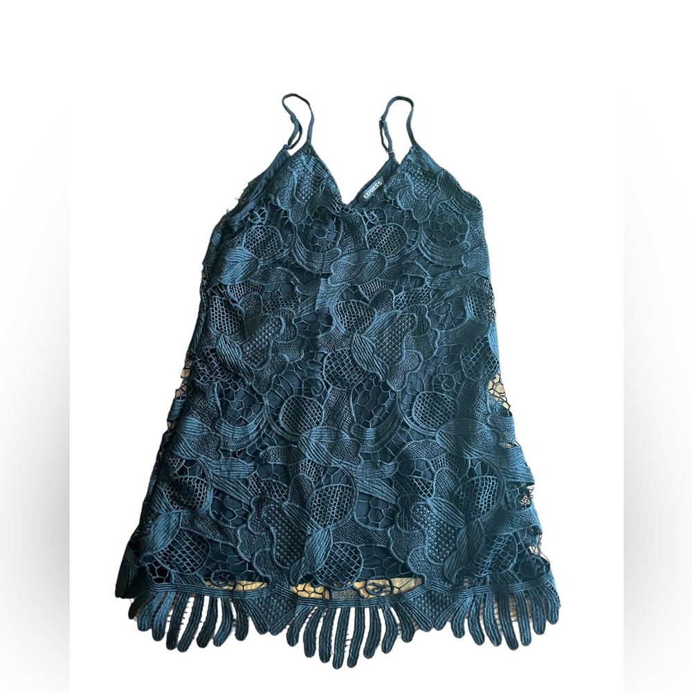 Express Black Lace Cocktail Dress Size M - Picture 4 of 5